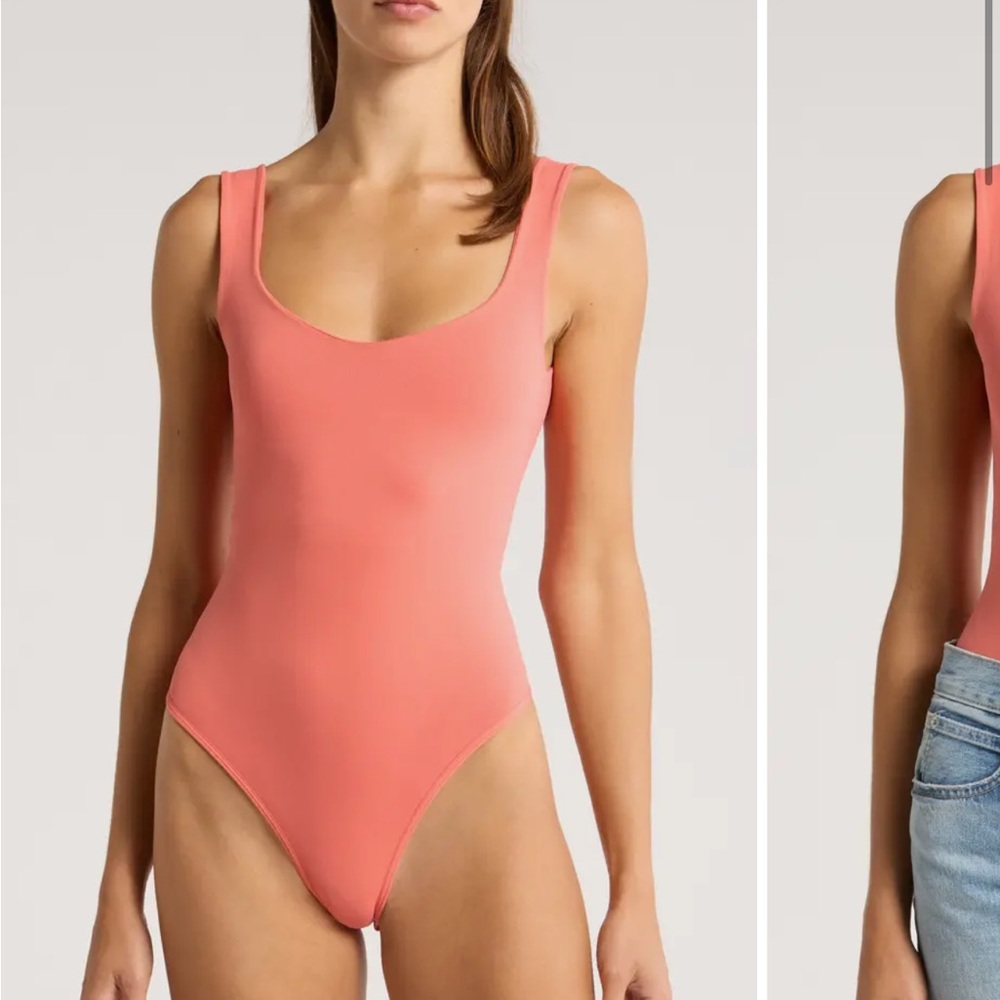 NWT orange free people clean lines bodysuit